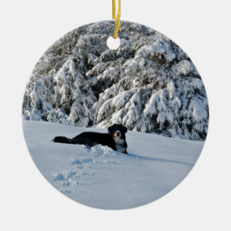 Ornement Rond En Céramique Berner dans la neige