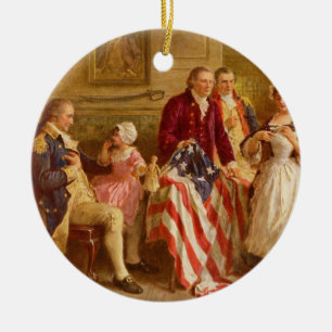 Ornement Rond En Céramique Betsy Ross 1777 par Jean Leon Gerome Ferris