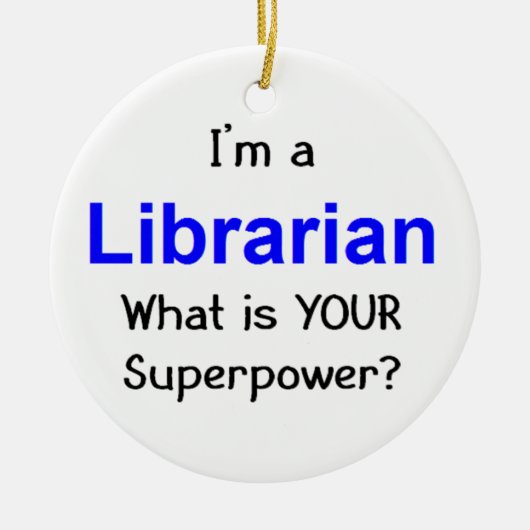 Ornement Rond En Céramique Bibliothécaire (Devant)