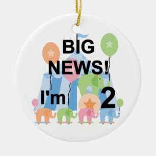 Ornement Rond En Céramique Big News Circus 2nd Birthday T-shirts et cadeaux