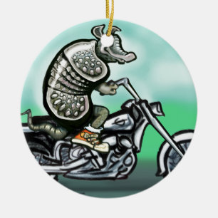 Ornement Rond En Céramique Biker Club Dillo