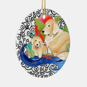 ORNEMENT ROND EN CÉRAMIQUE BINDI GOLDEN RETRIEVER ORNAMENT (Droite)