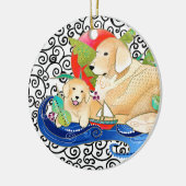 ORNEMENT ROND EN CÉRAMIQUE BINDI GOLDEN RETRIEVER ORNAMENT (Gauche)