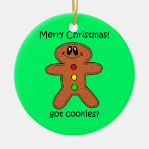 Ornement Rond En Céramique Biscuit de Noël
