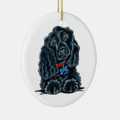 Ornement Rond En Céramique Black Cocker Spaniel Fitz (Droite)