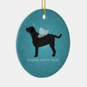 Ornement Rond En Céramique Black Lab Pet Memorial Sympathy Pet Perte Concepti (Droite)