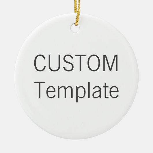 Ornement ROND en céramique blanc fait sur commande (Devant)