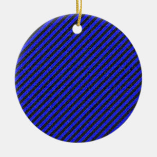 Ornement Rond En Céramique Bleu et noir mince
