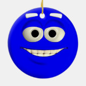 Ornement Rond En Céramique Bleu profond (Dos)