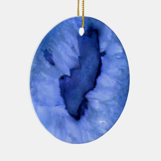 Ornement Rond En Céramique Blue Quartz Agate Geodes (Droite)