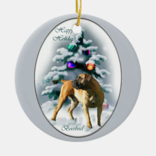 Ornement Rond En Céramique Boerboel Cadeaux de Noël