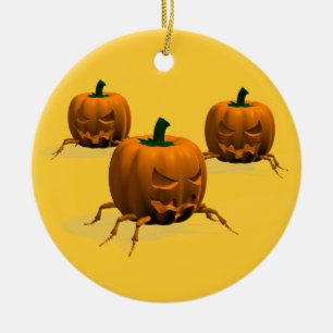 Ornement Rond En Céramique Bogue d'Halloween