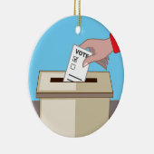 Ornement Rond En Céramique Boîte de vote (Droite)