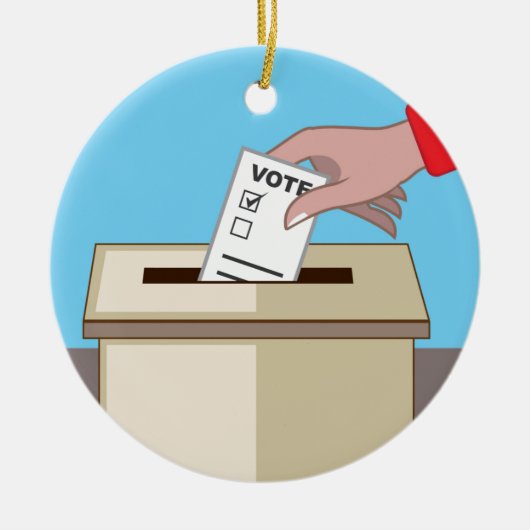 Ornement Rond En Céramique Boîte de vote (Devant)