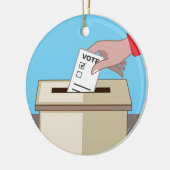 Ornement Rond En Céramique Boîte de vote (Gauche)