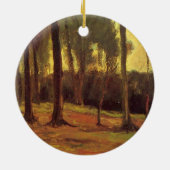 Ornement Rond En Céramique Bord d'un bois par Vincent van Gogh (Dos)