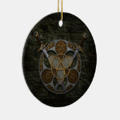 Ornement Rond En Céramique Bouclier et épées celtiques (Droite)