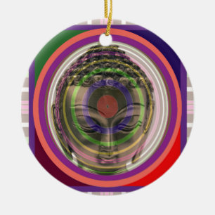 Ornement Rond En Céramique BOUDDHA dans l'AMUSEMENT de Guru de saint de
