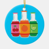 Ornement Rond En Céramique Bouteilles Pop Soda (Devant)