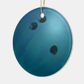 Ornement Rond En Céramique Bowling Ball Blue (Gauche)