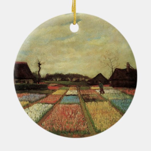 Ornement Rond En Céramique Bulb Fields par Vincent van Gogh (Dos)