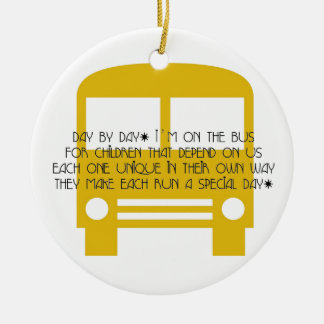 Ornement Rond En Céramique Bus Aide Jour par jour Bus Jaune