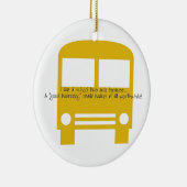 Ornement Rond En Céramique Bus Aide Un Bon Matin Sourire Bus Jaune (Droite)