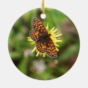 Ornement Rond En Céramique Butterfly