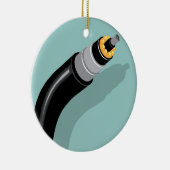 Ornement Rond En Céramique Câble optique de fibre (Droite)