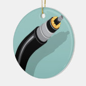 Ornement Rond En Céramique Câble optique de fibre (Gauche)