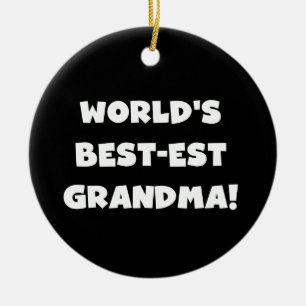Ornement Rond En Céramique Cadeaux blancs des textes de grand-maman du