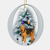 Ornement Rond En Céramique Cadeaux de Noël Welsh Terrier (Gauche)