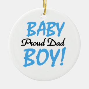 Ornement Rond En Céramique Cadeaux fiers de bébé de papa