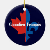 Ornement Rond En Céramique Canadien Francais (Dos)