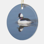 Ornement Rond En Céramique Canard Drake de Bufflehead (Gauche)
