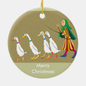 Ornement Rond En Céramique canards de Noël (Dos)