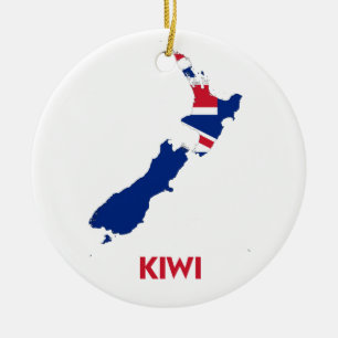 ORNEMENT ROND EN CÉRAMIQUE CARTE DE KIWI