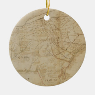 Ornement Rond En Céramique Carte de la région du sud-est de l'Amérique du