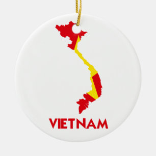 ORNEMENT ROND EN CÉRAMIQUE CARTE DU VIETNAM
