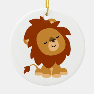 Ornement Rond En Céramique Cartographie pacifique mignon Ornament de Lion