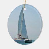 Ornement Rond En Céramique Catamaran Clara (Gauche)