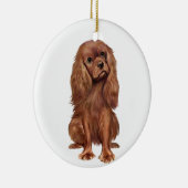 Ornement Rond En Céramique Cavalier King Charles - Rubis (Droite)