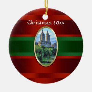 Ornement Rond En Céramique Central Park Lac San Remo Noël #3