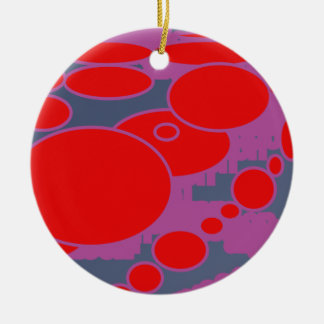 Ornement Rond En Céramique cercle rouge et bleu foncé violet art abstrait