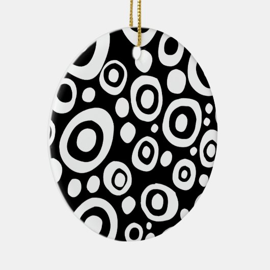 Ornement Rond En Céramique Cercles et points 03 (Droite)