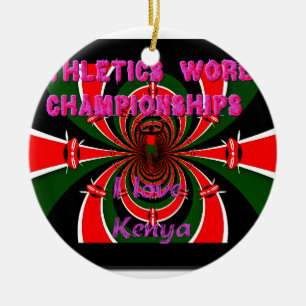 Ornement Rond En Céramique Championnats du monde d'athlétisme du Kenya : Drap