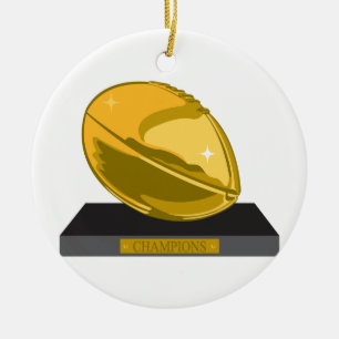 Ornement Rond En Céramique champions de football dorés