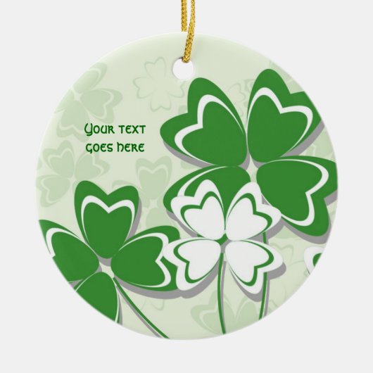 Ornement Rond En Céramique Chance chanceuse shamrock irlandais St. Patricks D (Devant)