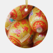 Ornement Rond En Céramique Chanceux Lanternes en papier chinois (Devant)