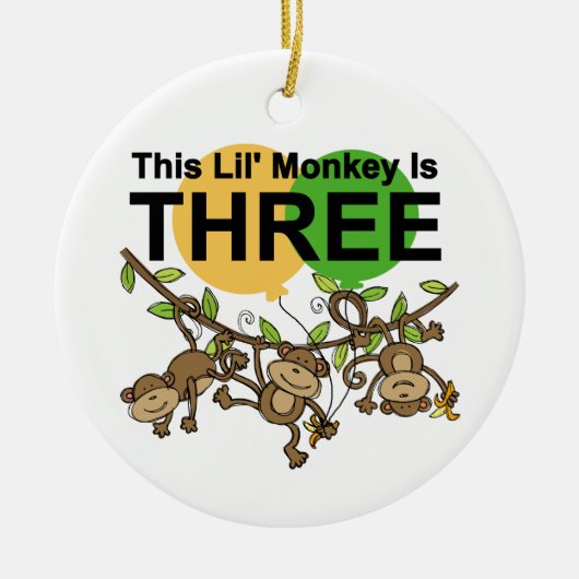 Ornement Rond En Céramique Chandails et cadeaux pour le 3e anniversaire des s (Devant)
